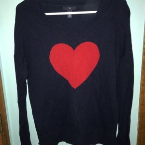 Navy Heart Sweater